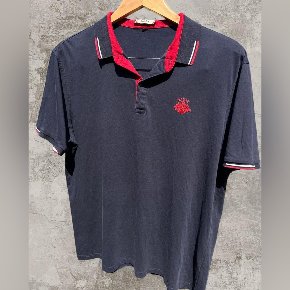 Vintage Bally Switzerland Navy / Red Polo
